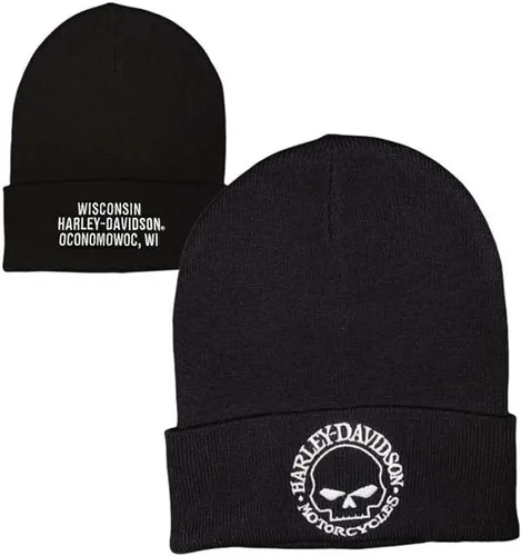 Vista 2 de Harley-Davidson Willie G Skull - Gorro bordado para hombre, color negro