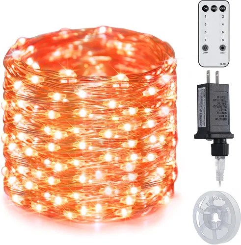 Vista 10 de JMEXSUSS VFairy Lights Luces de Navidad Enchufables Naranja Morado