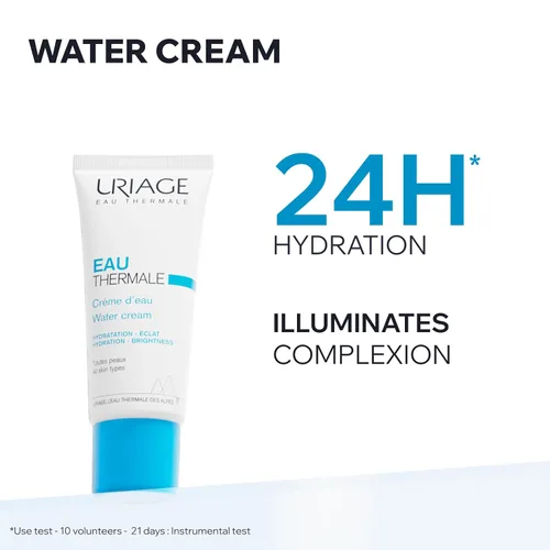 Vista 2 de Uriage Eau Thermale - Crema facial hidratante con ácido hialurónico, hidratación 24 horas, brillo y suavidad, humectante facial fresco y ligero