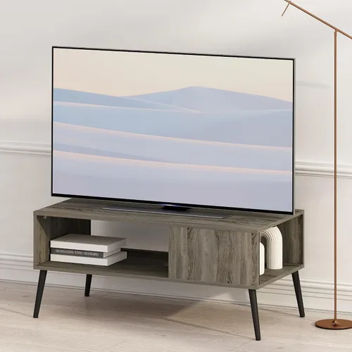 Vista 17 de Furinno Clásico Moderno Soporte de TV para Sala de Estar, Centro de Entretenimiento con Estantes Abiertos, para Televisores de hasta 60 Pulgadas