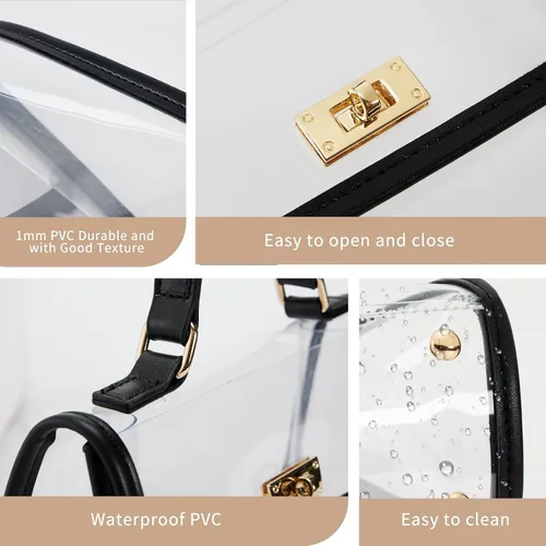 Vista 6 de Clear Bag For Stadium Approved, Clear Purse, Trendy Gift, Shoulder Bag & Fashion Handbags