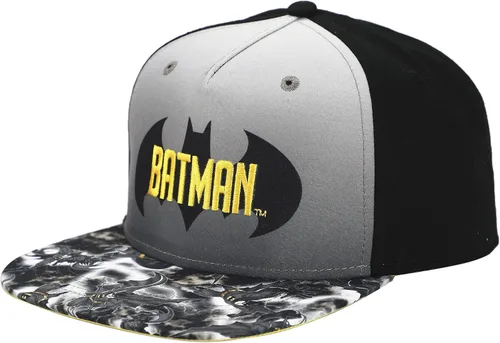 Vista 7 de Bioworld Batman Logo Gorra Snapback Negro y Gris para Niños, Negro, L
