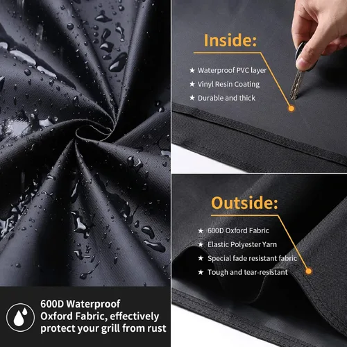 Vista 3 de Cubierta de parrilla para hervidor de carbón Weber, fundas para parrilla de barbacoa de 18 pulgadas, accesorios resistentes e impermeables