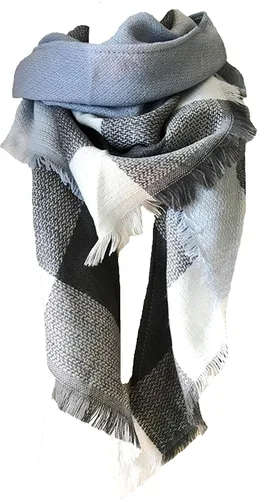 Vista 21 de Wander Agio - Bufanda envolvente con diseño a cuadros o triangular para mujer, cálida y larga, de punto, sensación de cachemira, chal