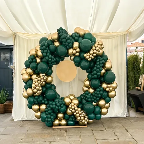 Vista 7 de Lukiituke - Globos verdes y dorados, 57 globos de 12 pulgadas verde oscuro y dorados para cumpleaños, graduación, día de San Patricio, decoraciones