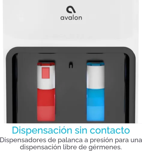 Vista 5 de Avalon despachador/refrigerador de agua con carga superior – Agua fría y caliente, con seguridad para niños, diseño innovador. Capacidad