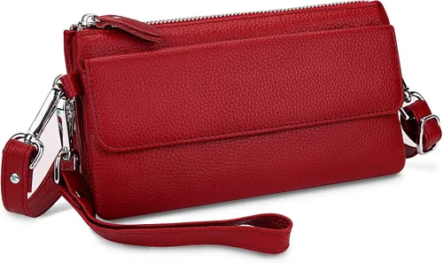 Vista 2 de YALUXECrossbody bolsa de cuero para Smartphone con RFID y bloqueo de ranuras para tarjetas para mujer