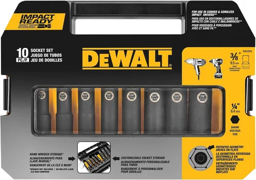 Vista 8 de DEWALT DW22838, juego de llaves IMPACT READY, 3/8 de pulgada, 10