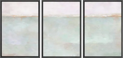 Vista 13 de SIGNWIN Lienzo enmarcado para pared, juego de arte abstracto de serenidad costera, ilustraciones abstractas junto al mar, arte moderno, decorativo