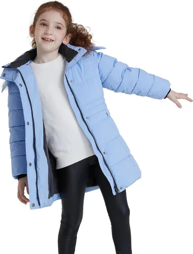 Vista 3 de ZSHOW Parka - Abrigo largo de invierno para niñas, chaqueta acolchada con capucha