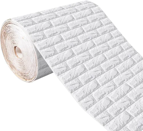 Vista 10 de Calcomanías de pared de ladrillo 3D de 47.2 x 23.6 pulgadas, paneles de espuma autoadhesivos, papel tapiz de ladrillo para sala de estar, fondo