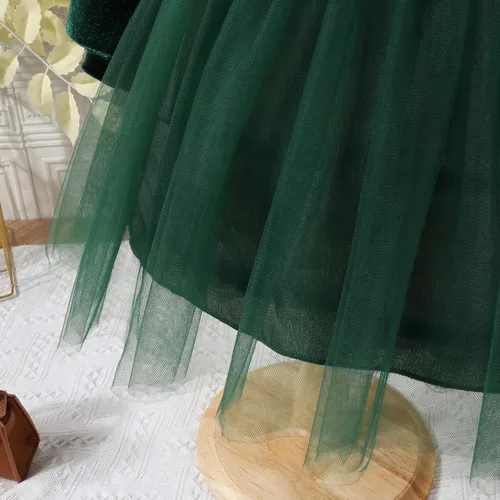 Vista 6 de Vestido vintage de terciopelo con volantes para niña pequeña, vestido vintage para niñas, Halloween, Navidad, vestido de otoño