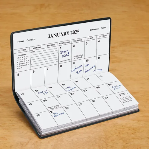 Vista 2 de WalterDrake Calendario de agenda de bolsillo de 2 años, 6.75 x 3.63 pulgadas, negro, 2022-2023