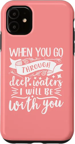Vista 8 de iPhone 16 Bible Verse Isaiah 43:2 Christian Quote Motivational Gifts Case
