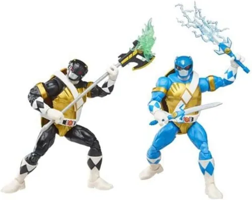 Vista 6 de Power Rangers X TMNT - Figuras de soldado de pie y guardabosques rojos