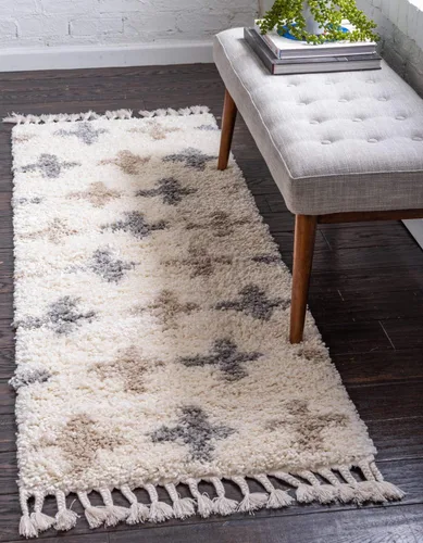 Vista 12 de Unique Loom Hygge Shag Collection - Alfombra moderna de inspiración marroquí con diseño geométrico, felpa y acogedora, rectangular, 8' 0" x 10' 0