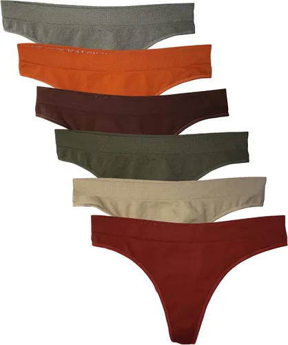 Vista 15 de Kalon Paquete de 6 tangas de nailon y elastano para mujer Almendra
