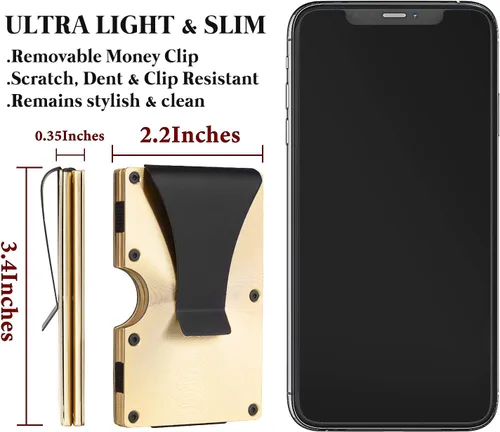 Vista 5 de Billeteras de metal personalizadas, regalos para papá, hijo, padrinos de boda, regalo de padrino de boda, cartera grabada con clip para dinero