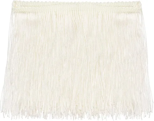 Vista 15 de Uxcell 10 yardas y 4 pulgadas beige con flecos de cadeneta - poliéster, estilo bohemio para múltiples ocasiones