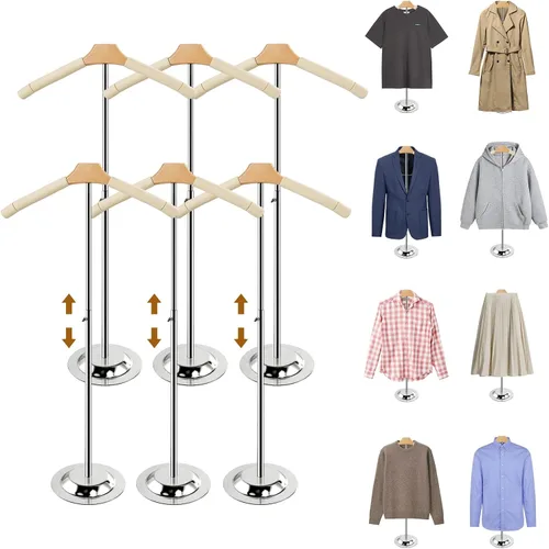 Vista 9 de Soporte de exhibición ajustable para camisas, 2 piezas, soporte de exhibición de camisetas de 20-35 pulgadas de altura para vendedores, camisa