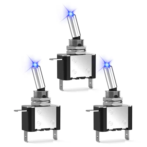 Vista 13 de Nilight Interruptor de Palanca de Polaridad Inversa de 4 Pines 2PCS Interruptores Basculantes Momentáneos de 12V 30A Encendido Apagado Encendido