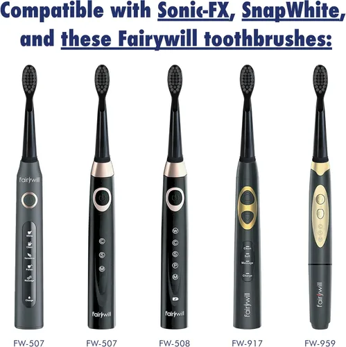 Vista 7 de Cabezales de repuesto para cepillo de dientes eléctrico Fairywill, Sonic-FX, SnapWhite - Cabezal de cepillo de dientes de repuesto de cerdas