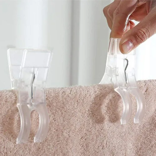 Vista 7 de WARMBUY Clips para toallas de plástico transparente, paquete de 8