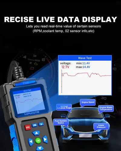 Vista 6 de Herramienta de diagnóstico del escáner T200 OBD2, lector de códigos de coche OBDII, lectores de código de motor de verificación de vehículos