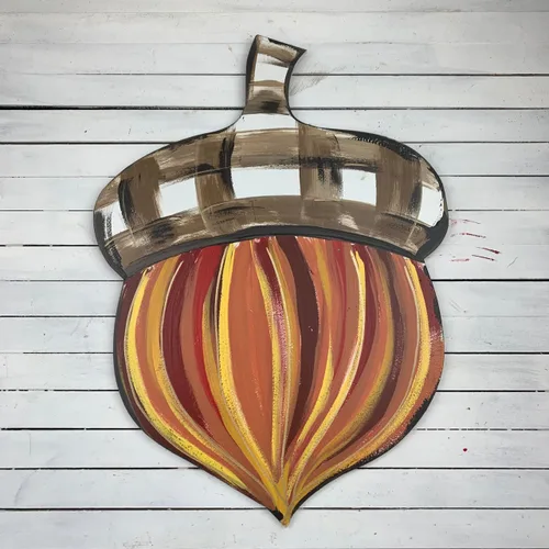 Vista 3 de Recorte sin terminar de bellota de otoño, forma de madera, MDF de madera pintable para manualidades