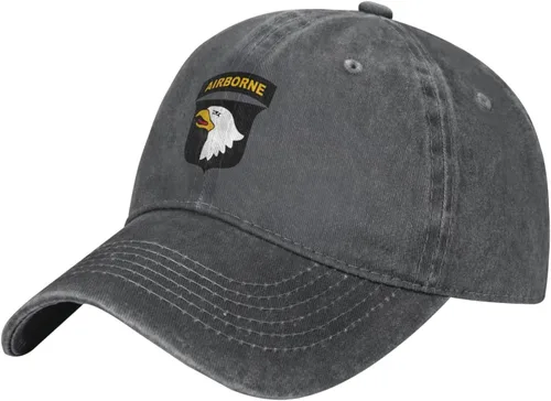 Vista 10 de US 101st Airborne Division Patch Pattern Printing Gorra de béisbol para hombres Mujeres Sombrero de papá Gorra ajustable Negro