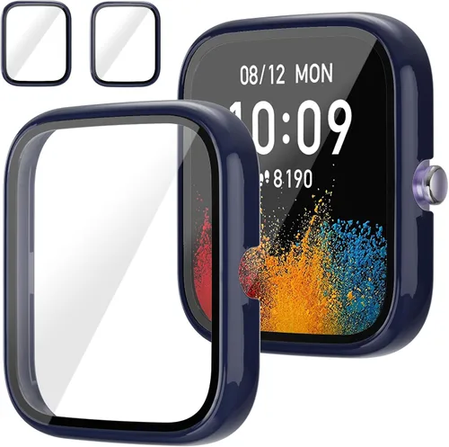 Vista 9 de Protector de pantalla para Amazfit GTS 4 Mini Smartwatch, paquete de 2 protectores de policarbonato duro, carcasa completa, accesorios para GTS 4