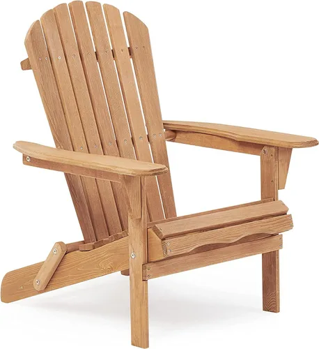 Vista 5 de Adirondack - Juego de 2 sillas plegables de madera para exteriores con respaldo de cedro macizo, cómoda silla de descanso para patio, terraza, Dorado
