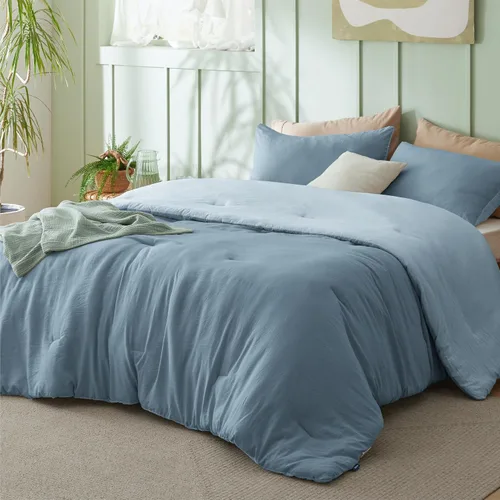 Vista 10 de Bedsure Juego edredón suave prelavado individual/individual XL, 365 días, cálido relleno alternativo GentleSoft™, 1 edredón ligero:68x88 pulgadas