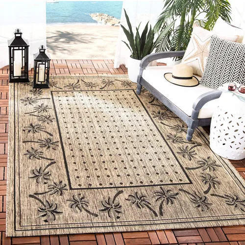 Vista 14 de SAFAVIEH Courtyard Collection - Alfombra de pasillo, 2 pies 3 pulgadas x 6 pies 7 pulgadas, color azul y marfil, no desprende pelusa y de fácil