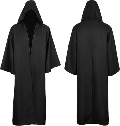 Vista 2 de Servicio Dorado Retro para mujer Disfraz de Halloween túnica Sudaderas con capucha bata gótica Vestido túnicas capas