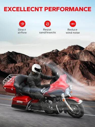 Vista 3 de Amazicha Parabrisas de 5 pulgadas, color negro 96-13, apto para Harley Touring Electra Street Glide y Trike 1996-2013