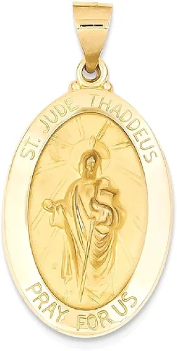 Vista 9 de Collar con colgante de medalla de San Judas Tadeo de San Judas de San Judas Patrón San Tadeo joyería fina religiosa para mujeres regalos para ella