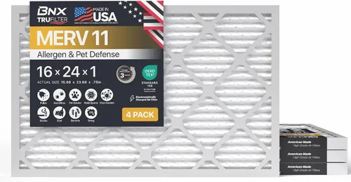 Vista 34 de BNX TruFilter - Filtro de aire MERV 11 de 10 x 10 x 1 pulgadas (paquete de 4) – Fabricado en Estados Unidos – Defensa contra Alérgenos Filtros
