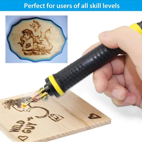 Vista 6 de Kit de quemado de madera 110V 50W Artesanías Calabaza Herramientas de quema de madera multifunción Máquina de pirografía Kit de calefacción de un