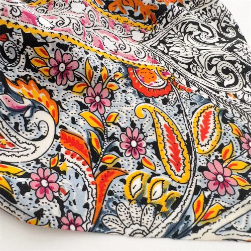Vista 29 de Pañuelo elástico para el cabello, bandanas para el cabello, bufanda de lunares para mujeres y niñas (flor de satén retro)