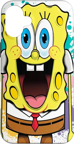 Vista 23 de Funda para iPhone 17 de Bob Esponja con salpicaduras de pintura