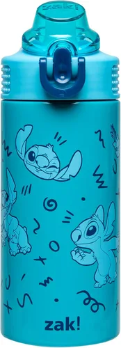 Vista 16 de Zak Designs Bluey Sage - Botella de agua para niños para la escuela o viajes, botella de agua de acero inoxidable de 14 onzas con popote, asa y tapa