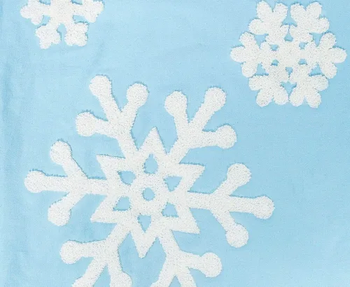 Vista 6 de 2 fundas de almohada bordadas de 18 x 18 pulgadas, diseño de copos de nieve caídos, de lino y algodón, para el hogar, sofá, cama, automóvil, Azul