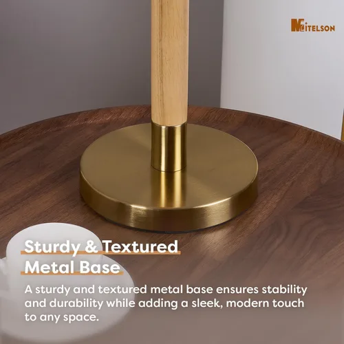 Vista 5 de Lámpara de noche LED para dormitorio, lámpara de escritorio moderna con interruptor regulable y bombilla, lámpara de mesa de madera para mesita