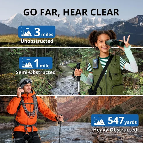 Vista 4 de Radioddity FS-T8 Walkie Talkies para adultos y niños recargables, radio bidireccional sin licencia FRS de largo alcance con llamadas grupales, VOX