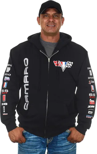 Vista 2 de JH DESIGN GROUP Sudaderas con capucha Chevy Camaro para hombre con cremallera y sin botones, 4 estilos