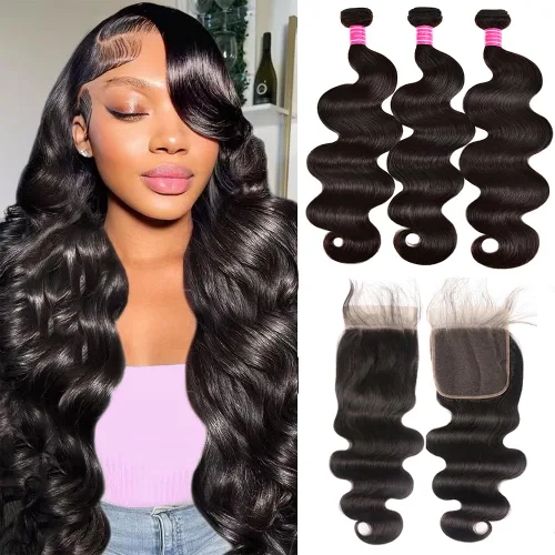 Vista 8 de Adigrace Paquetes de Cabello Humano 16 18 20 Pulgadas Paquetes de Ondas Corporales Cabello Humano 10A Paquetes de Cabello Humano Brasileño 100%