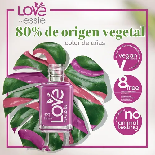 Vista 4 de LOVE by essie Esmalte de uñas, 80% a base de plantas, calidad de salón, vegano, blanco, Blessed Never Stressed, 0.46 onzas líquidas