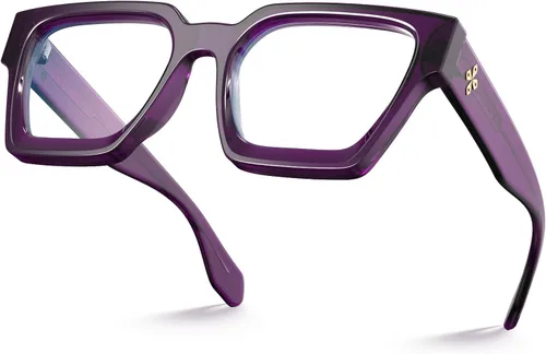 Vista 19 de VISOONE Rectángulo TR90 UV400 - Gafas antirreflejos para computadora Alyssum Blanco