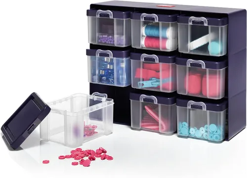 Vista 2 de Prym Caja organizadora, transparente, 9 compartimentos